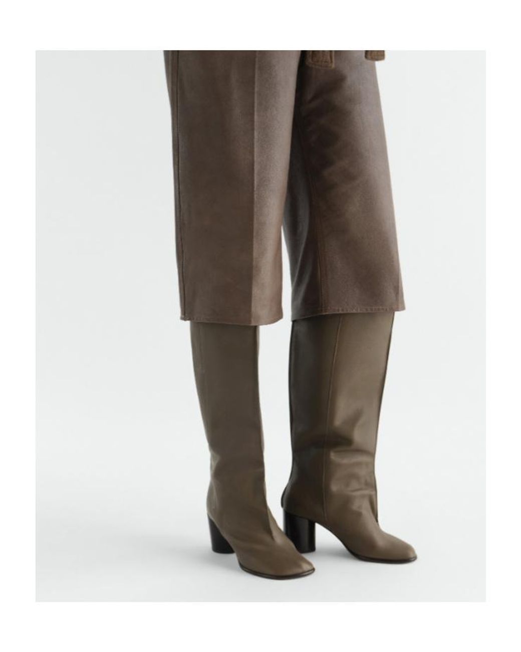 Lemaire Green High Heel Knee-High Boots