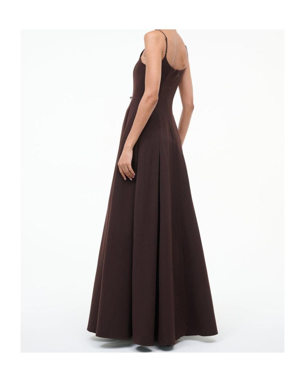 Staud Purple Joy Square-Neck Flared Maxi Dress