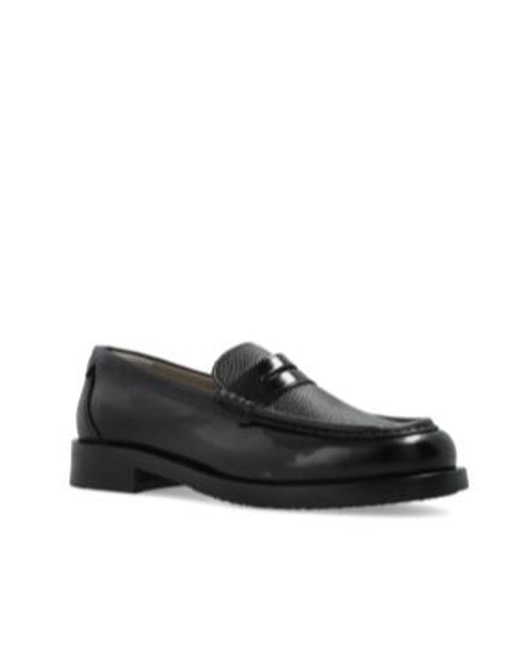 AllSaints Black Bloom Textured Penny Loafers