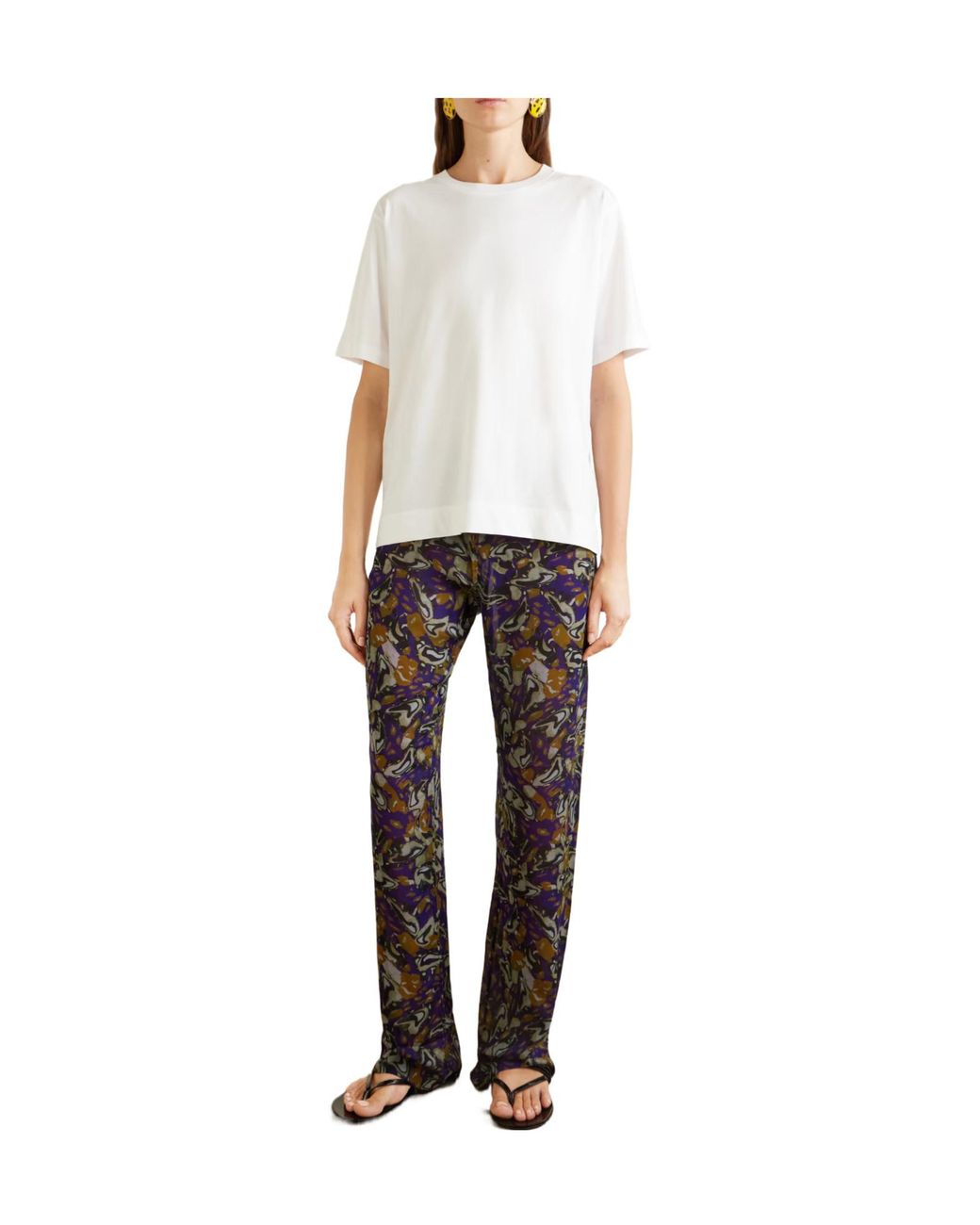 Dries Van Noten White Crew Neck Mid-Sleeve Tee