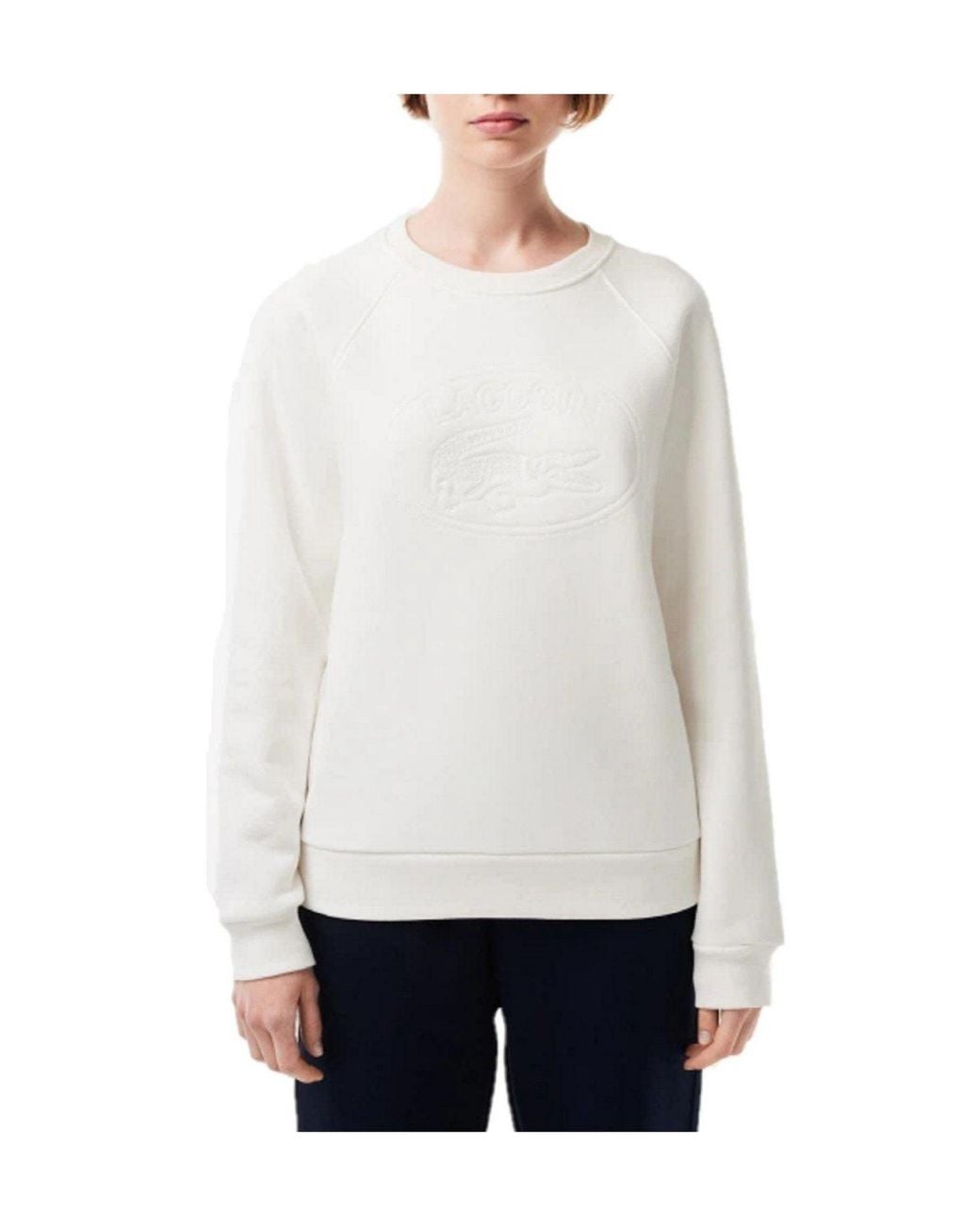 Lacoste White Crewneck Sweatshirt
