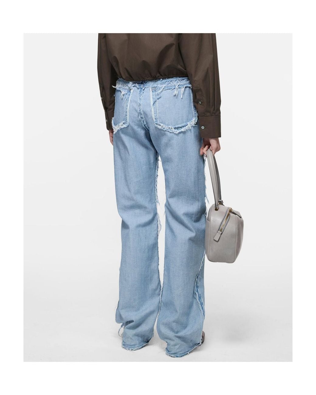 Acne Blue Frayed Denim Jeans