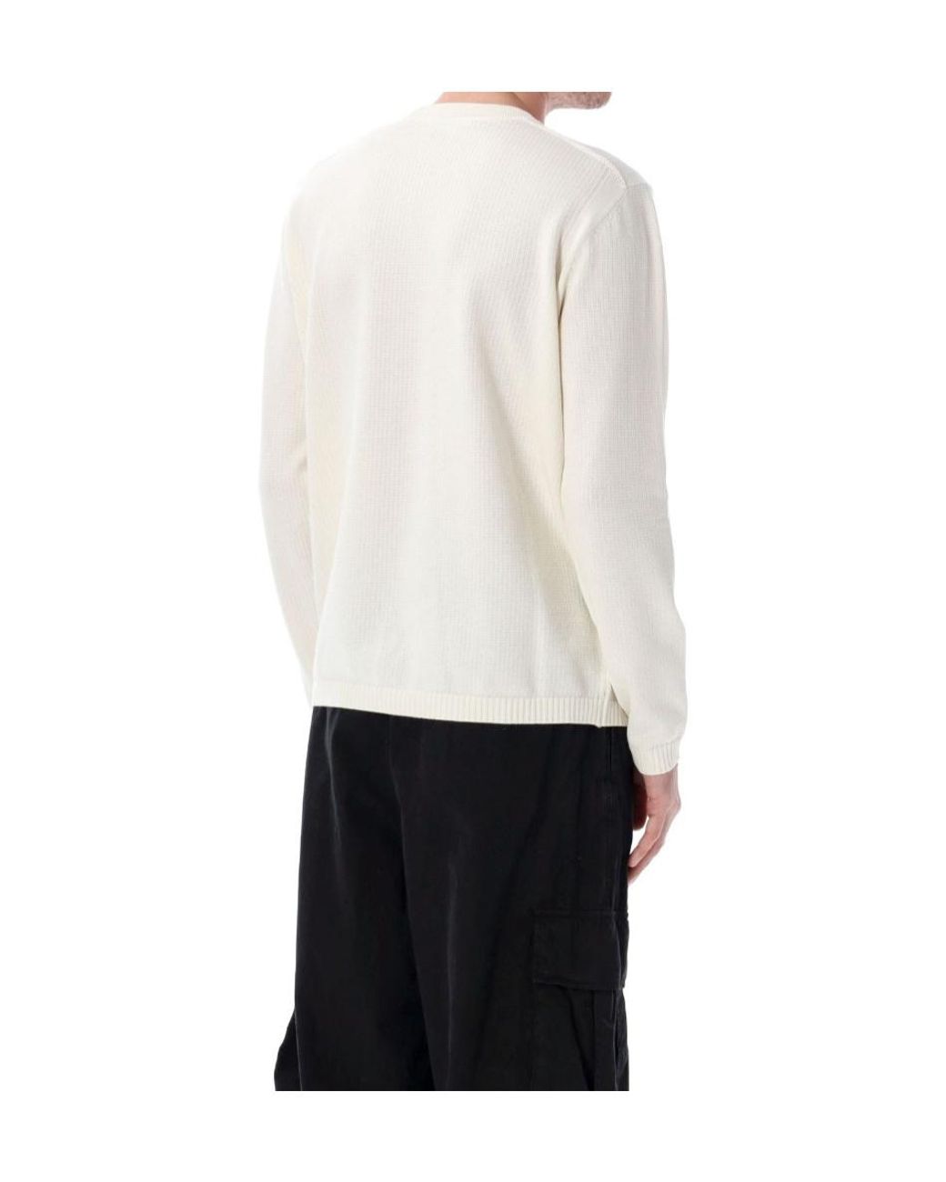 Stone Island White Logo Patch Crewneck Jumper for men
