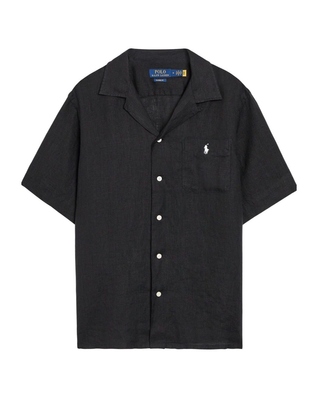 Polo Ralph Lauren Black Short-Sleeve Linen Shirt for men