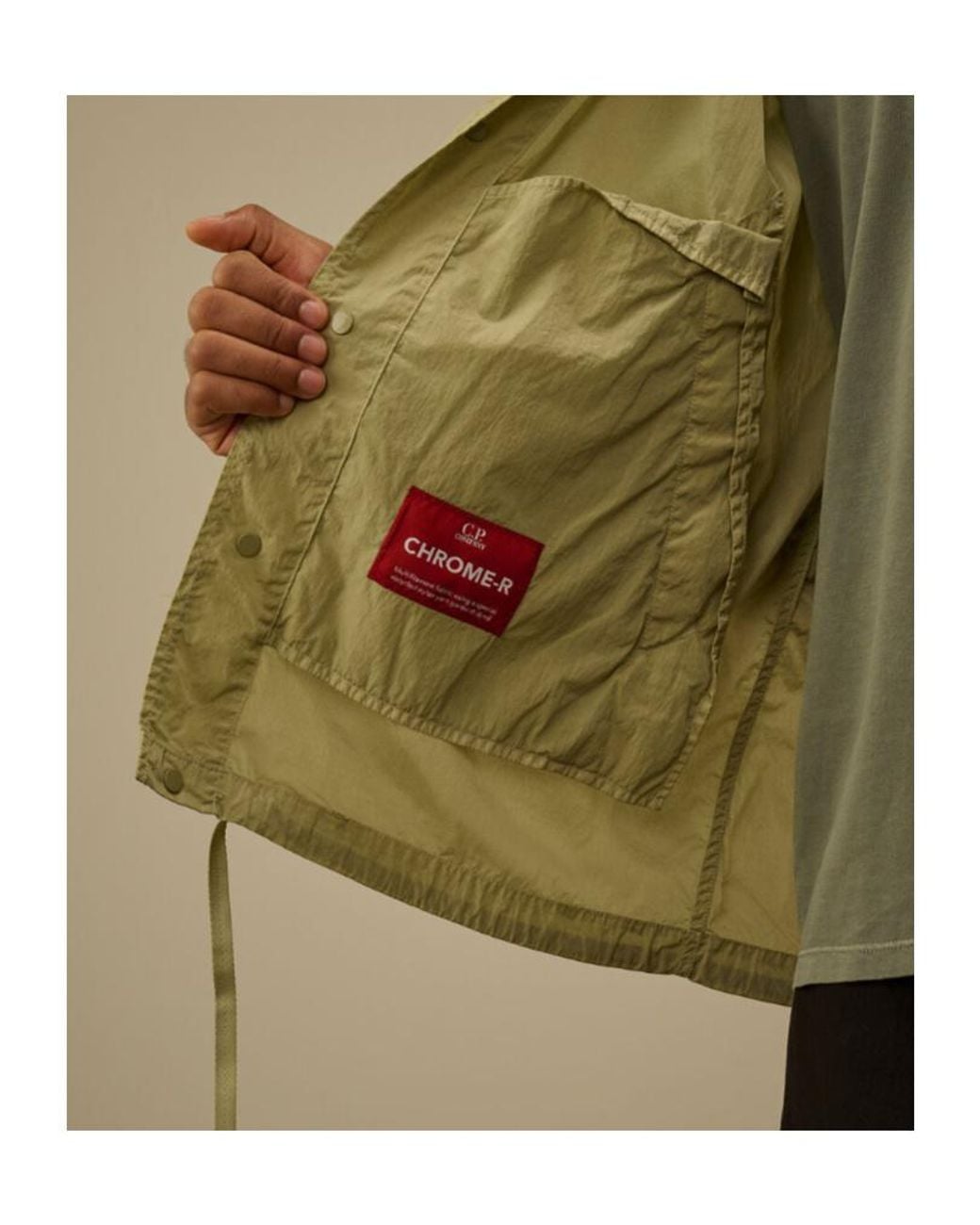 C P Company Green Chrome-R Drawstring Shirt for men