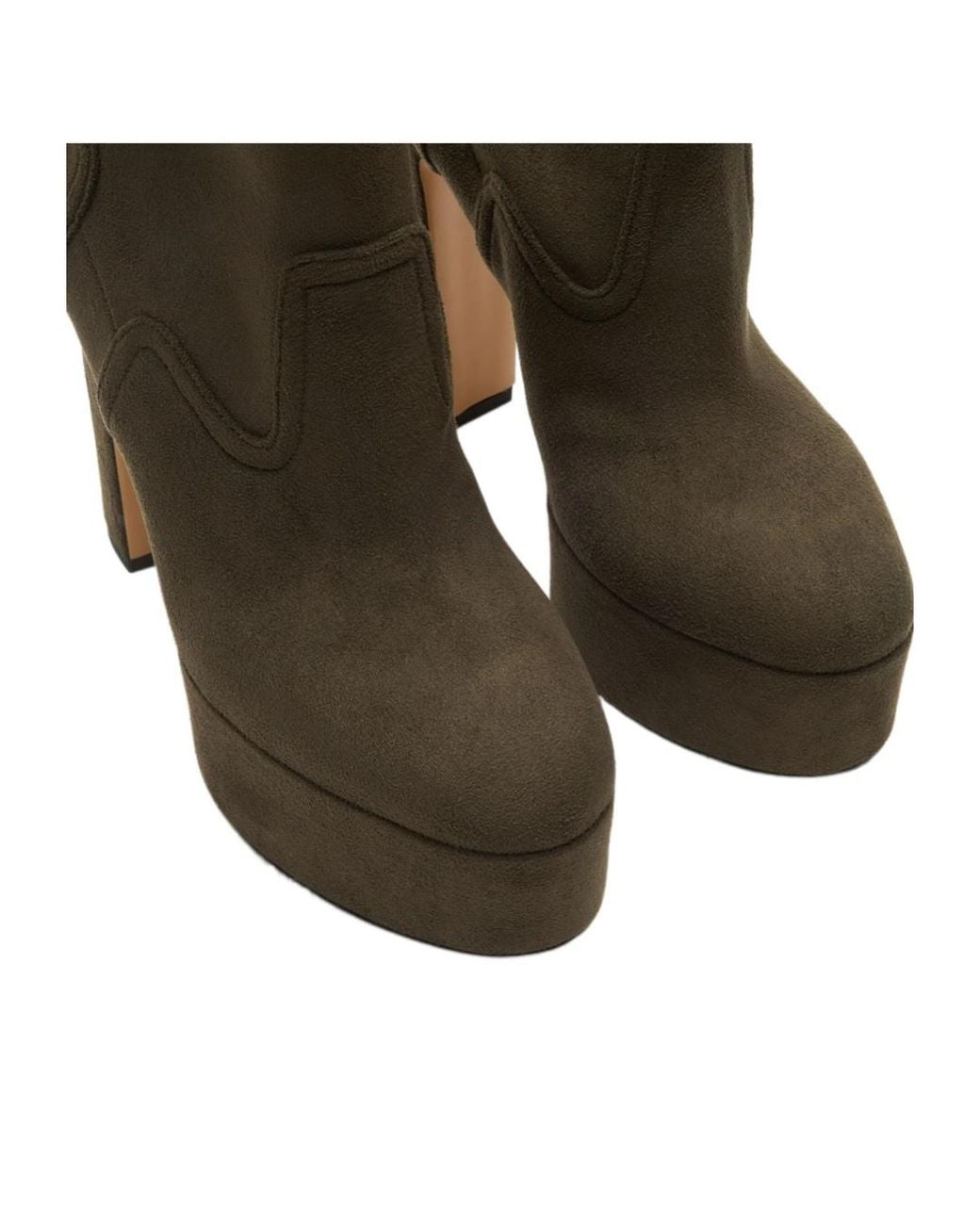 Casadei Brown Patty Platform Ankle Boots
