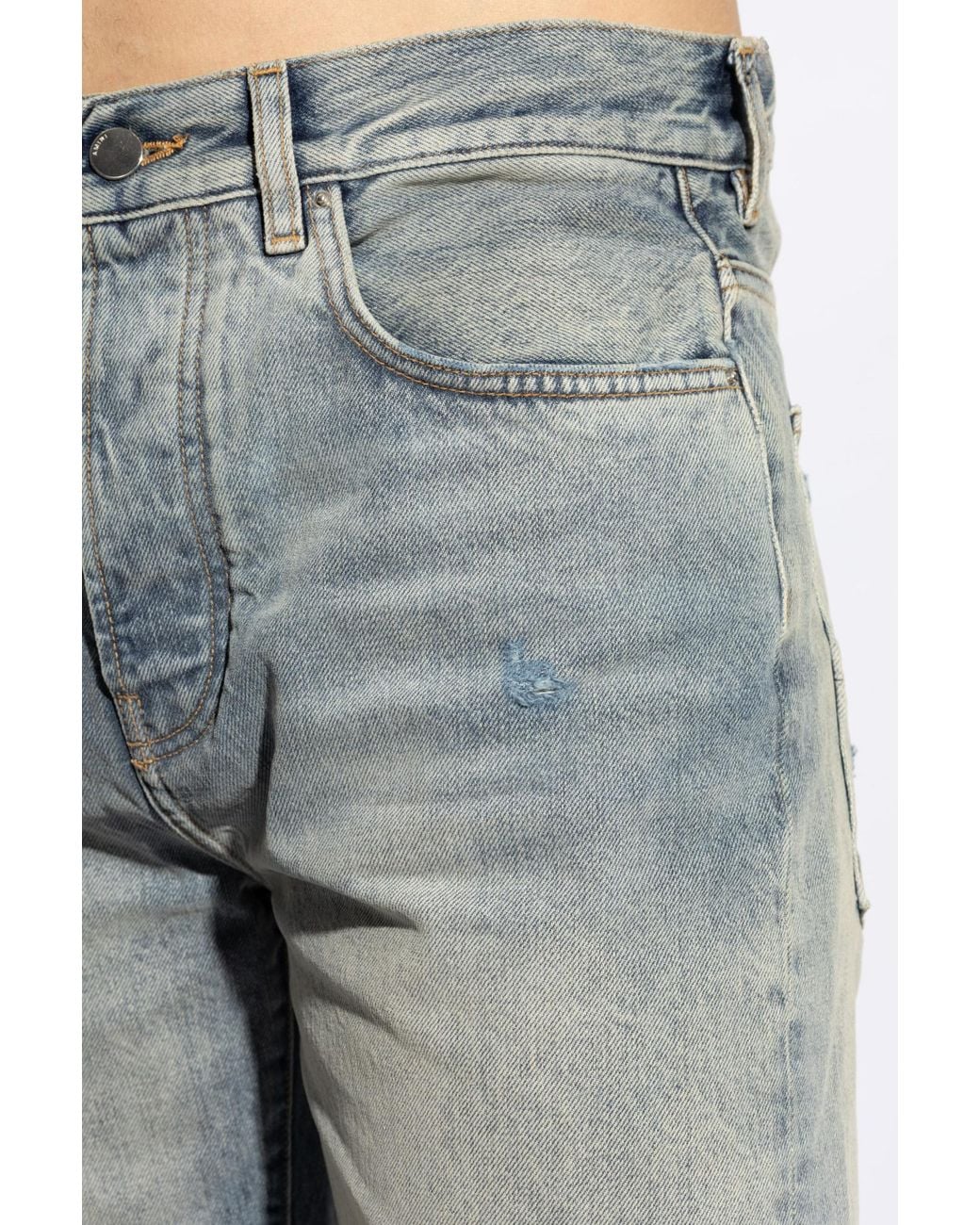 Amiri Gray Vintage Effect Distressed Straight-Leg Jeans for men