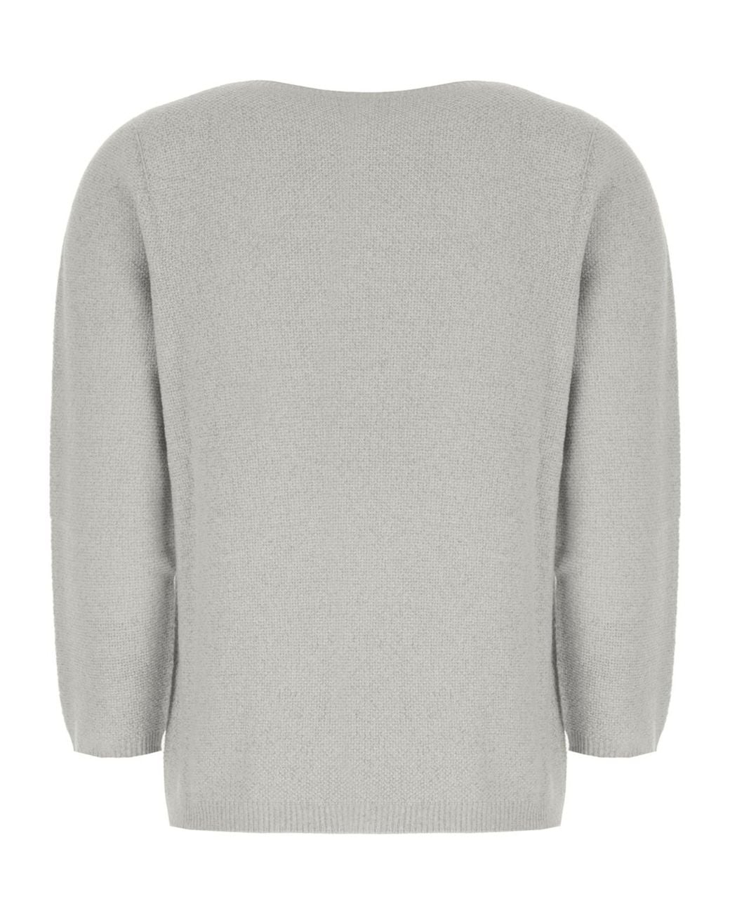Fabiana Filippi Gray Lurex Boat-Neck Knitted Jumper