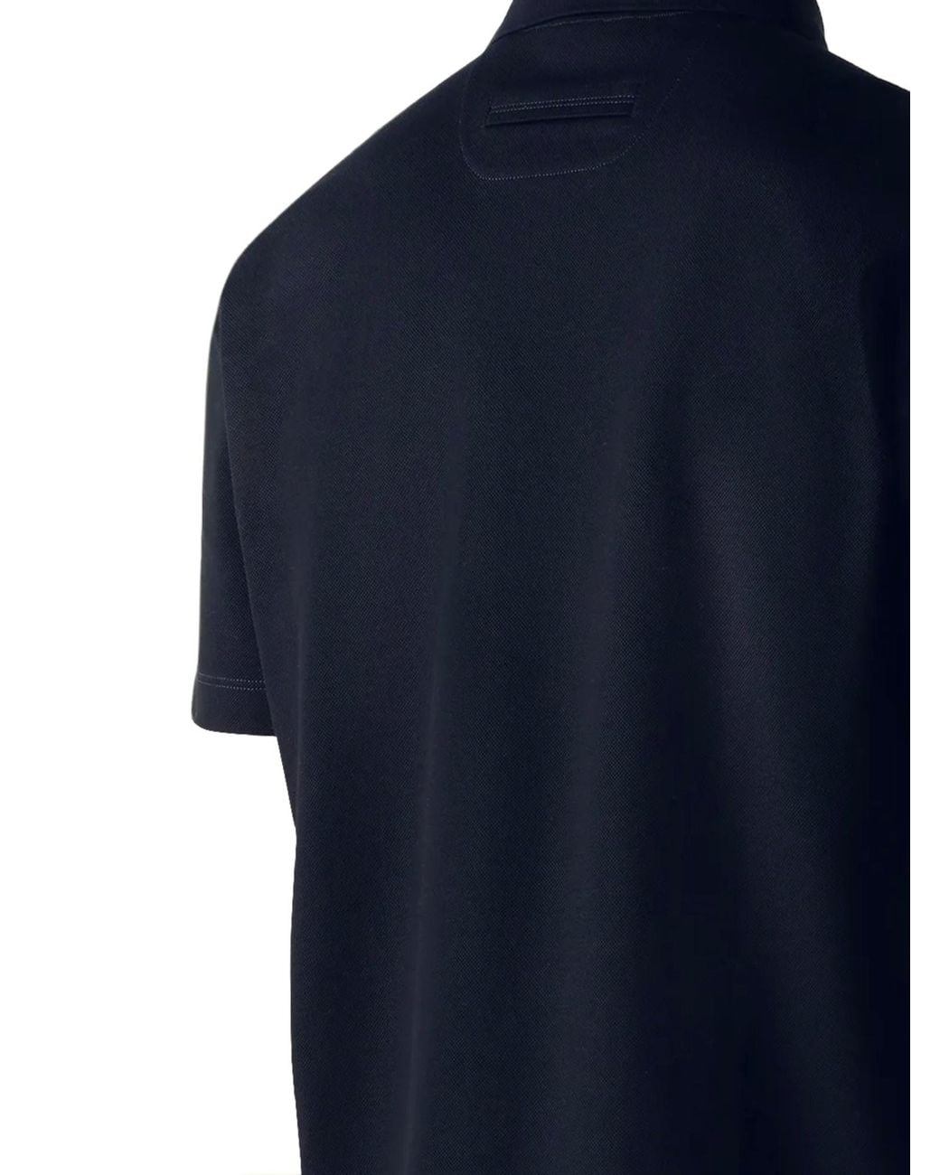 Zegna Blue Classic Short-Sleeve Polo Shirt for men