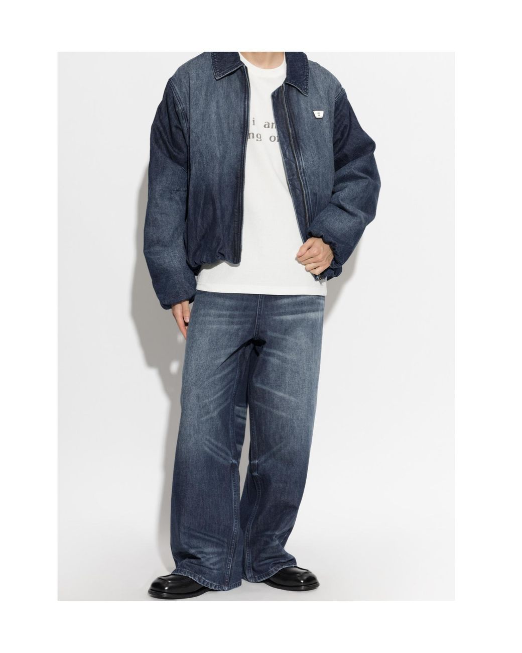 M I S B H V Blue Belt-Loop Jeans for men