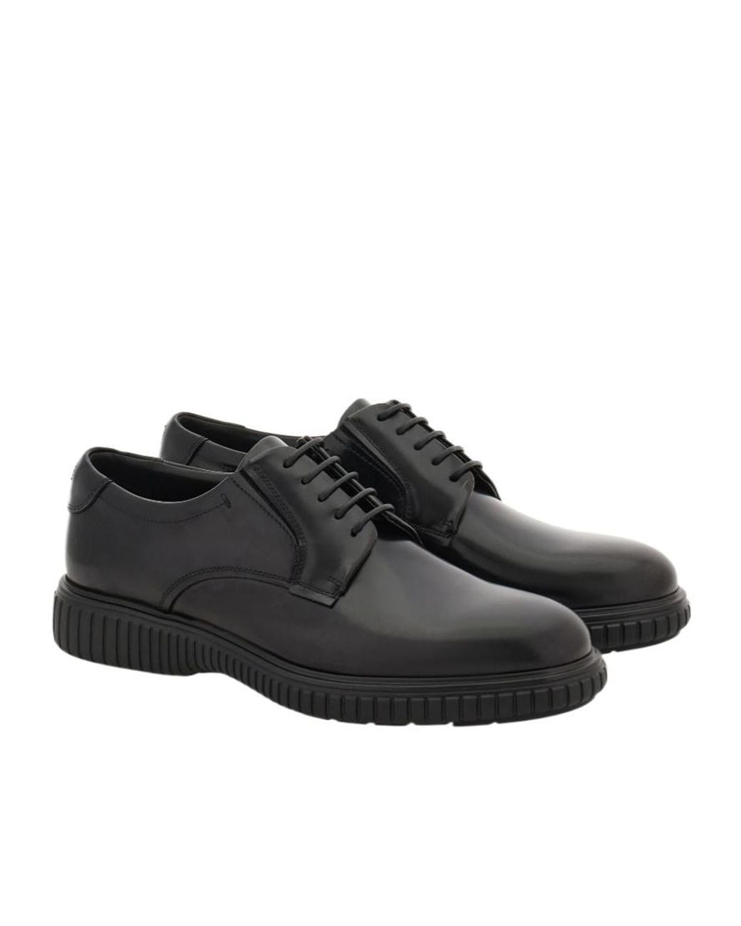 Ferragamo Black Casual Derby Shoe for men