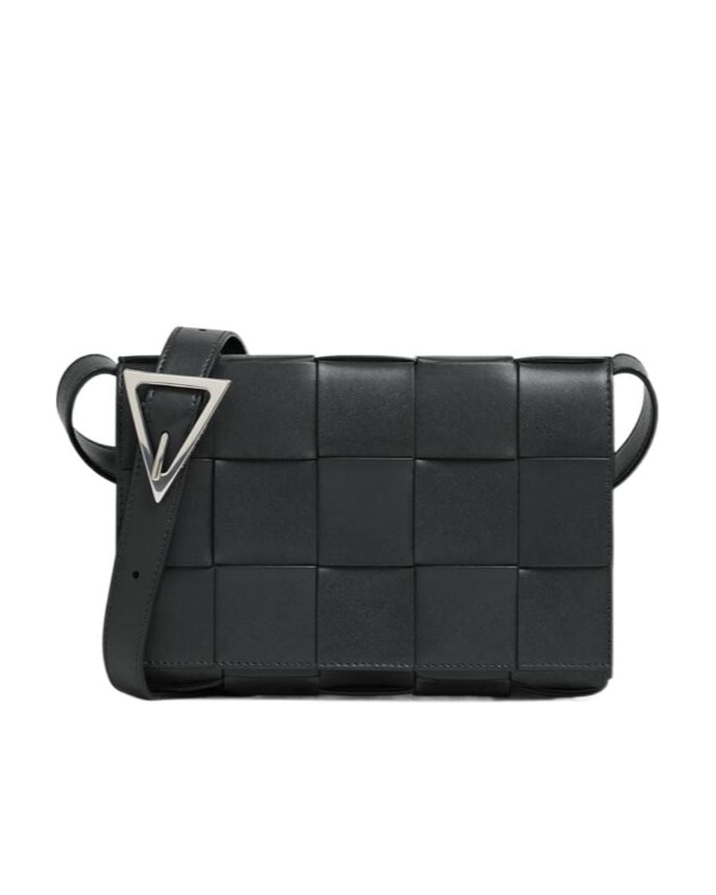 Bottega Veneta Black Cassette Woven Medium Shoulder Bag for men