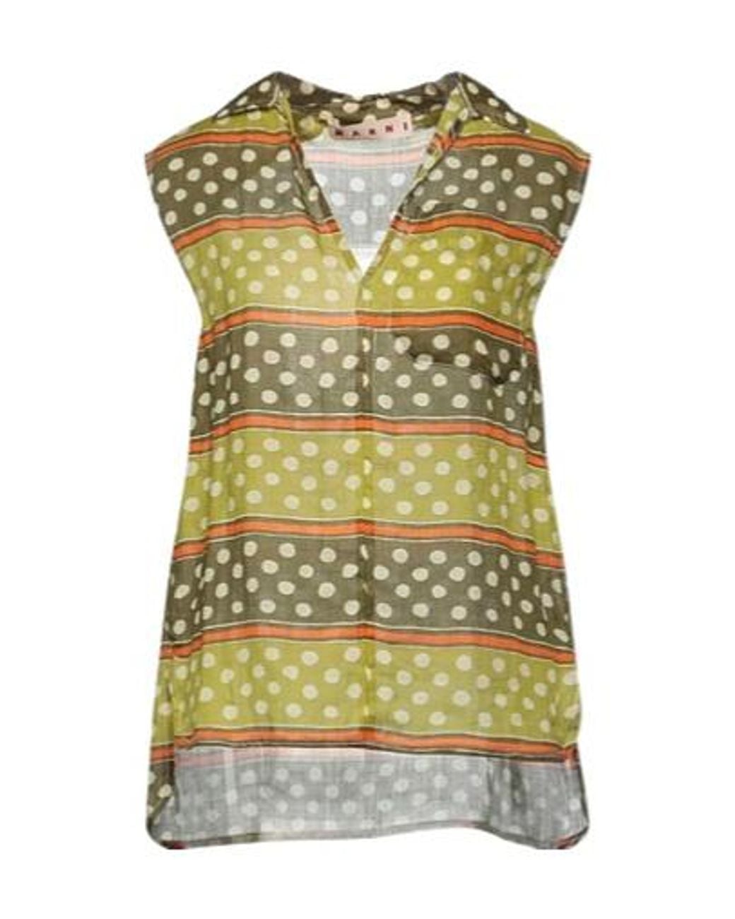 Marni Yellow Polka Dot Short-Sleeved Top