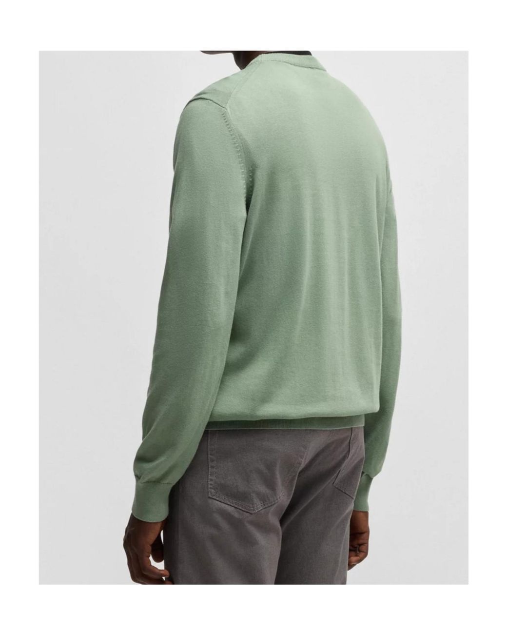 Boss Green Embroidered-Logo Cotton Jumper for men