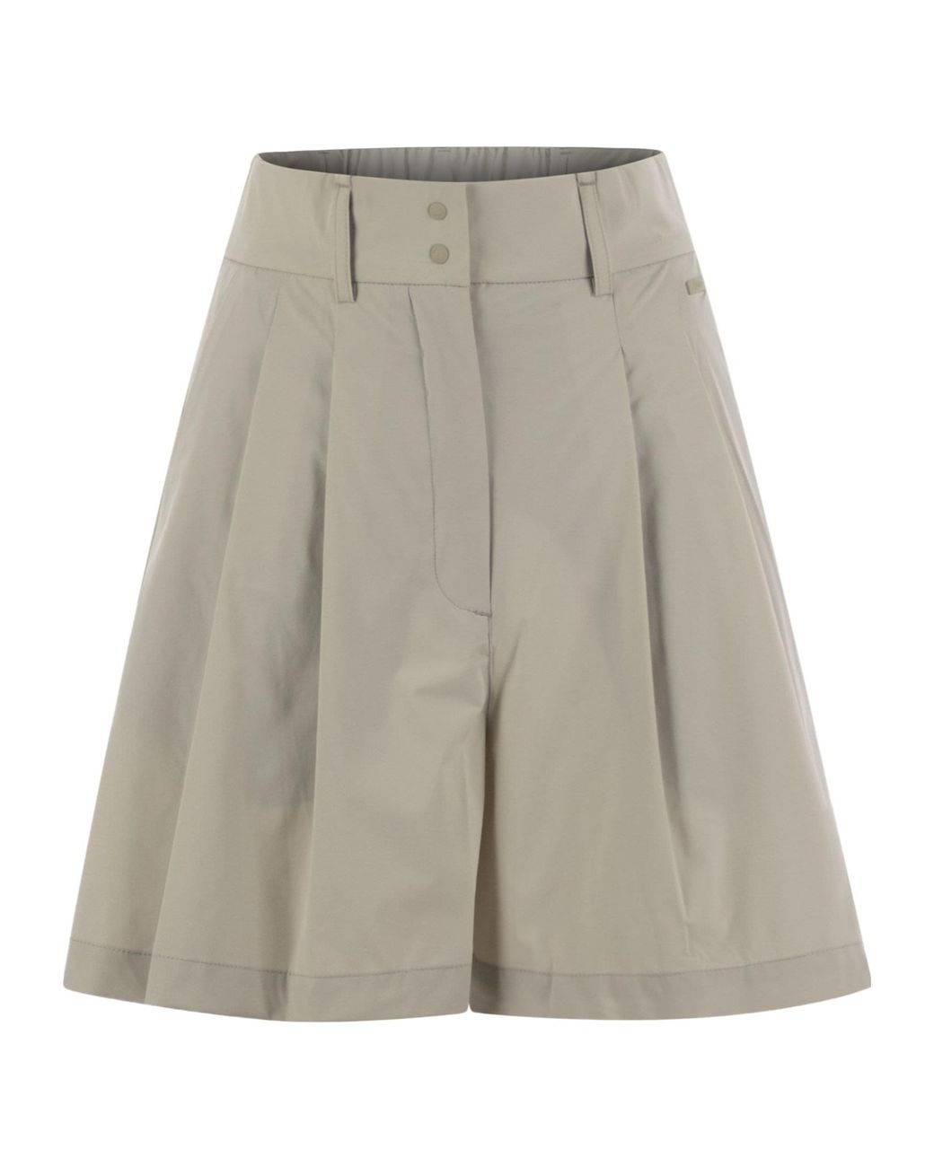 Herno Gray Pleated Detail Shorts
