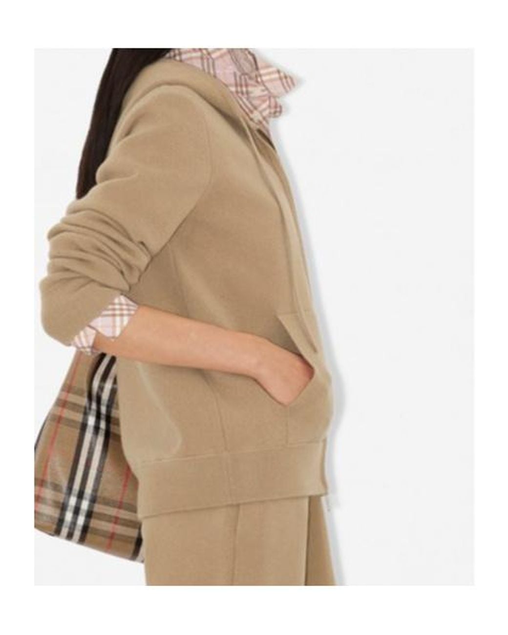 Burberry Natural Ekd Embroidered Zipped Hooded Cardigan