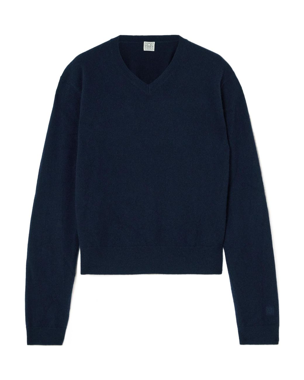 Totême Blue Totême V-Neck Cashmere Knitted Sweater