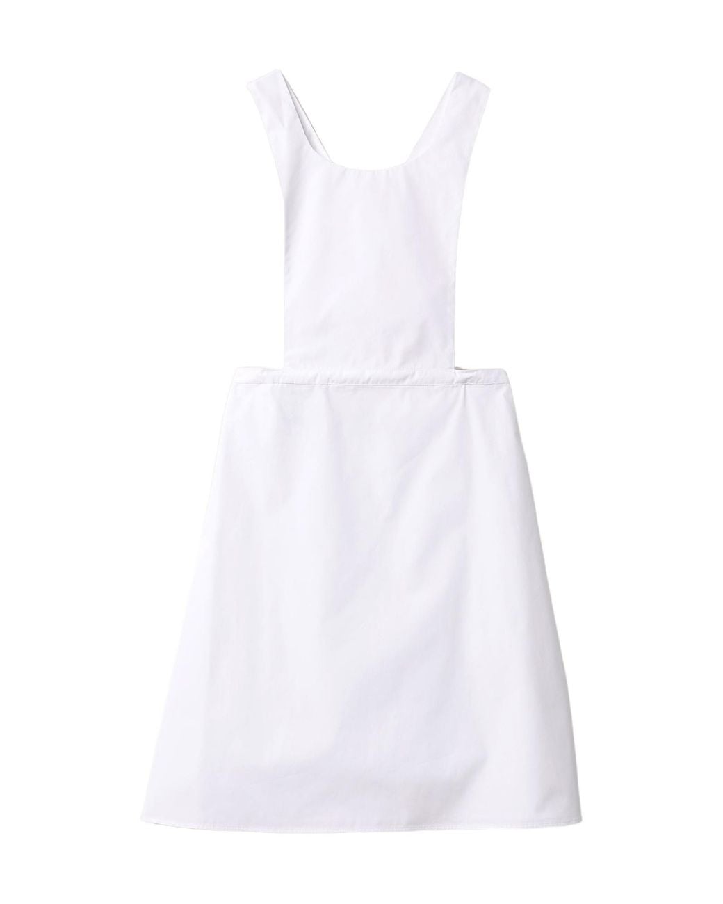 Miu Miu White Pinafore-Style Sleeveless Midi Dress