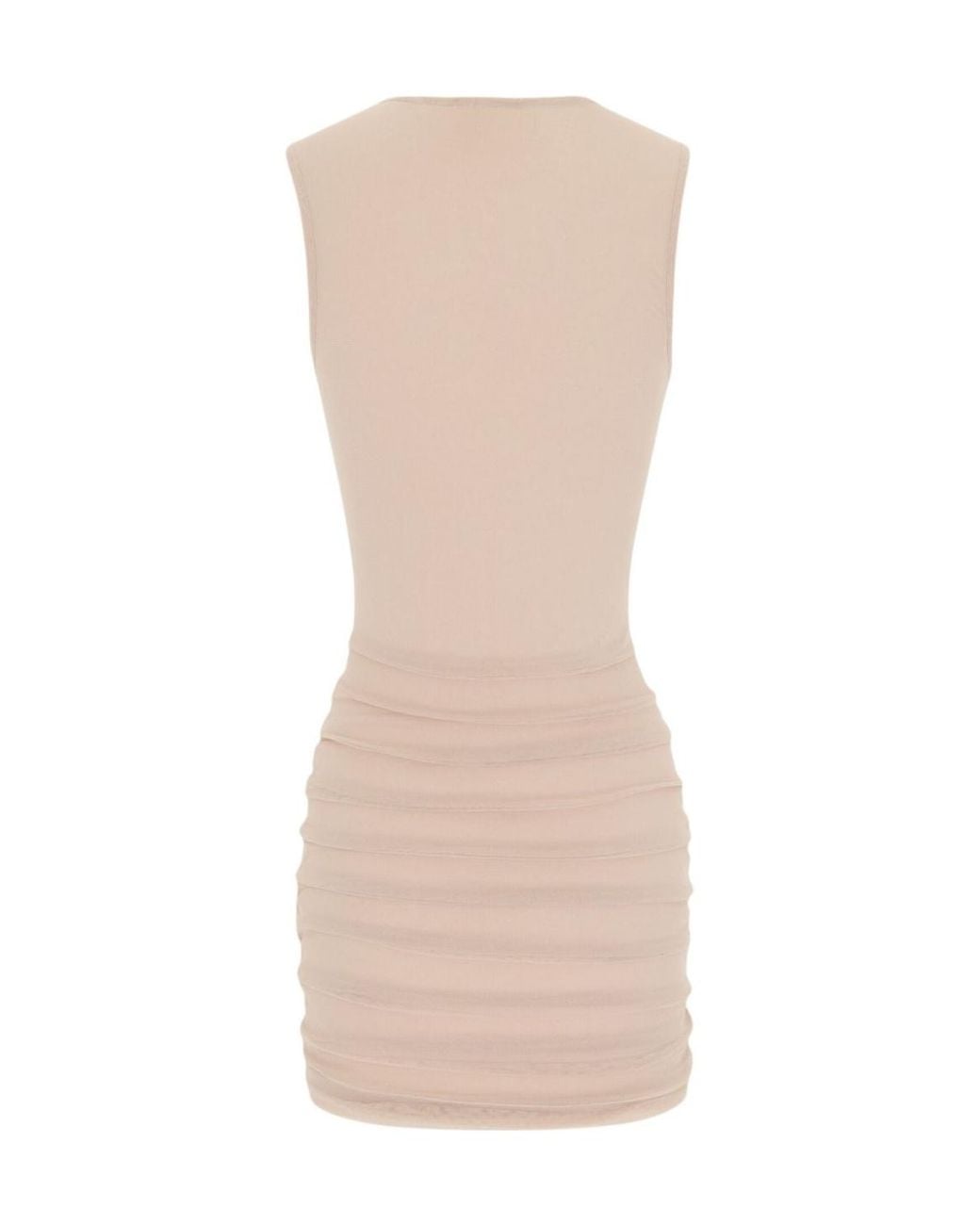Saint Laurent Natural Stretch Tulle Short Dress