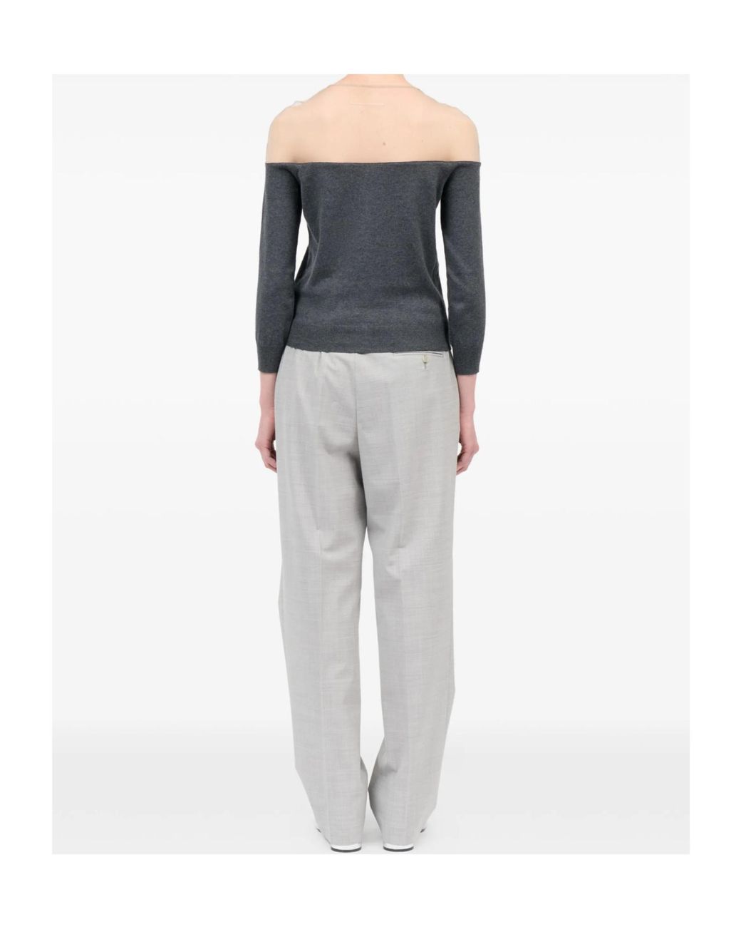 MM6 by Maison Margiela Blue Sheer-Panel Buttoned Cardigan