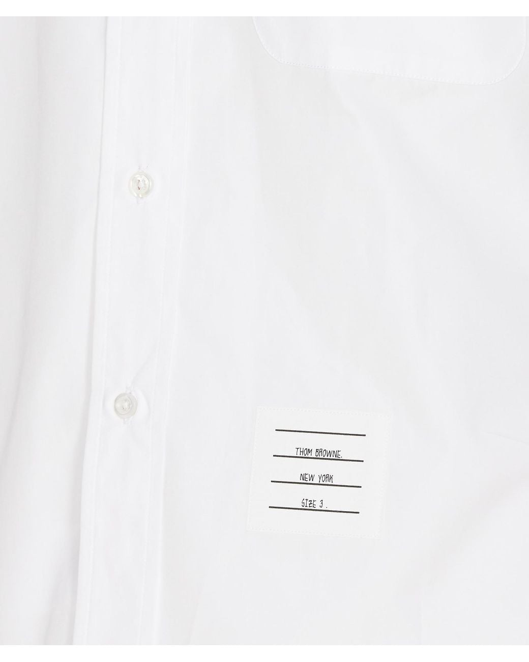 Thom Browne White Poplin Round Hem Shirt for men