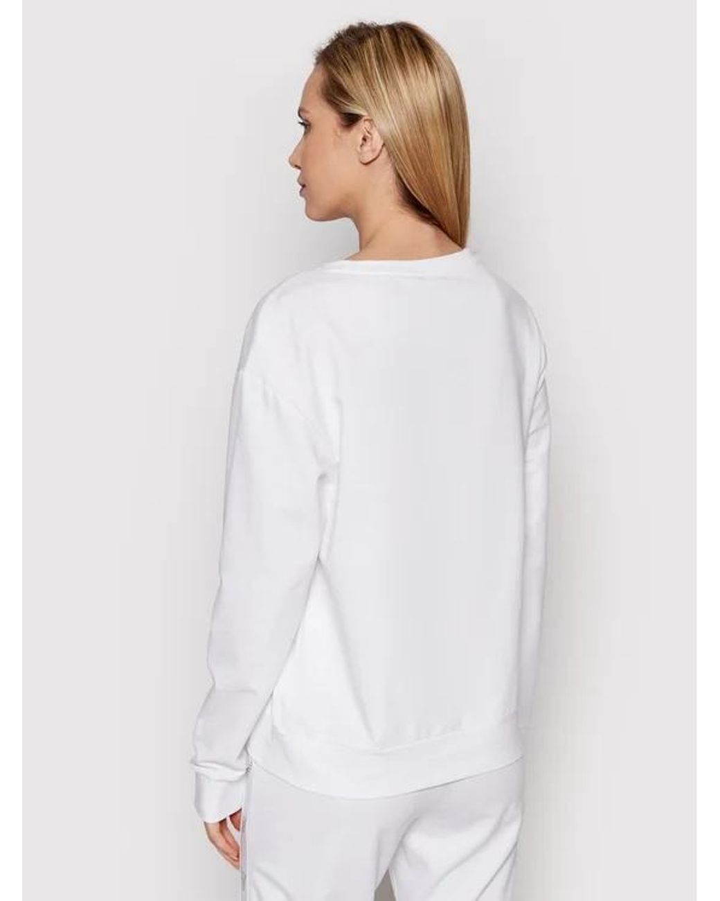 EA7 White Crew Neck Logo Sweatshirt
