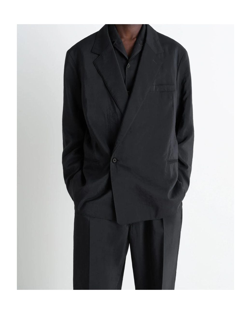 Lemaire Black Single-Breasted Blazer for men