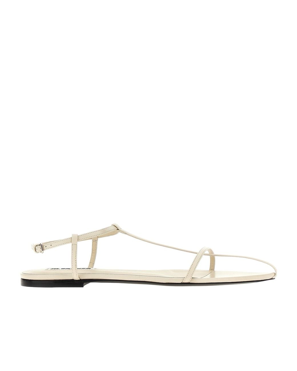Jil Sander White Caged Leather Sandals