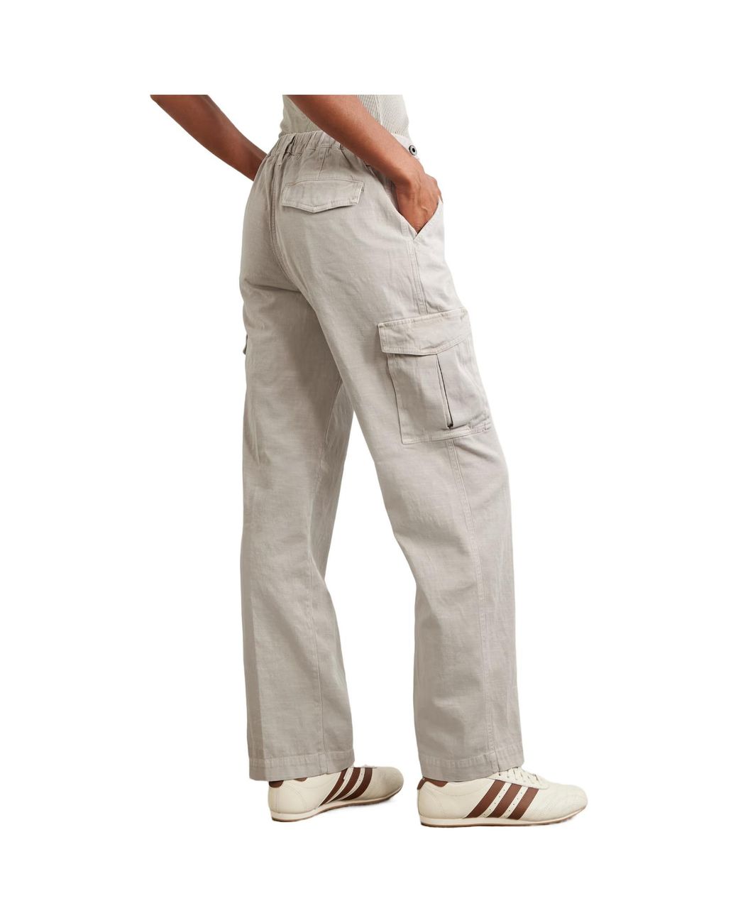 James Perse White Comfortable Cargo Pants