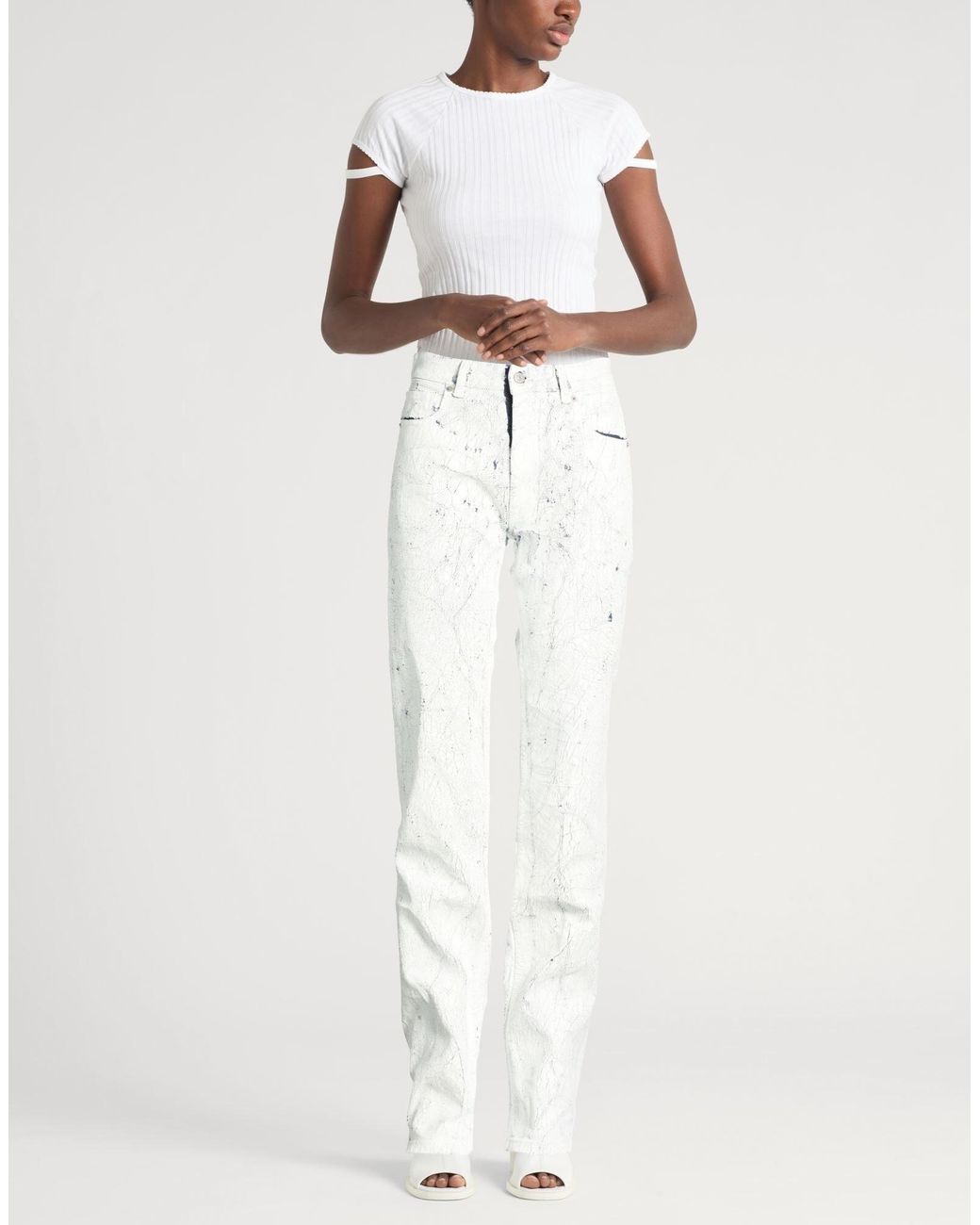 MM6 by Maison Margiela White Straight-Leg Jeans