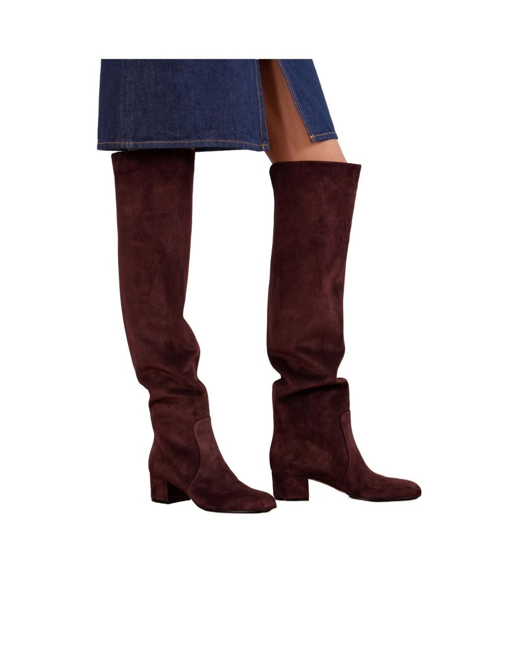 Gianvito Rossi Red Suede 45 Over-The-Knee Boots