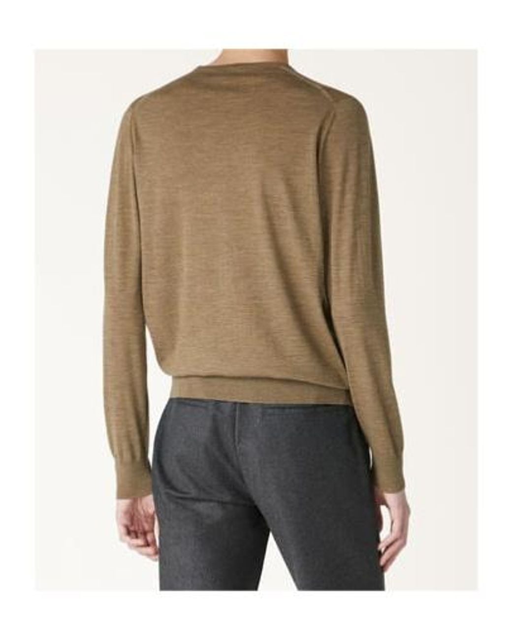 Loro Piana Brown Round-Neck Virgin-Wool Sweater for men