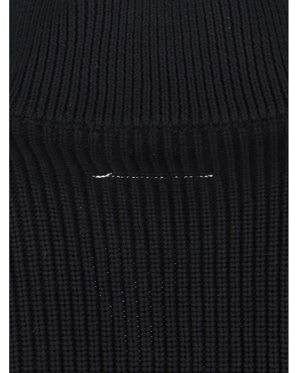 MM6 by Maison Margiela Black Ribbed-Knit Zipped Cardigan