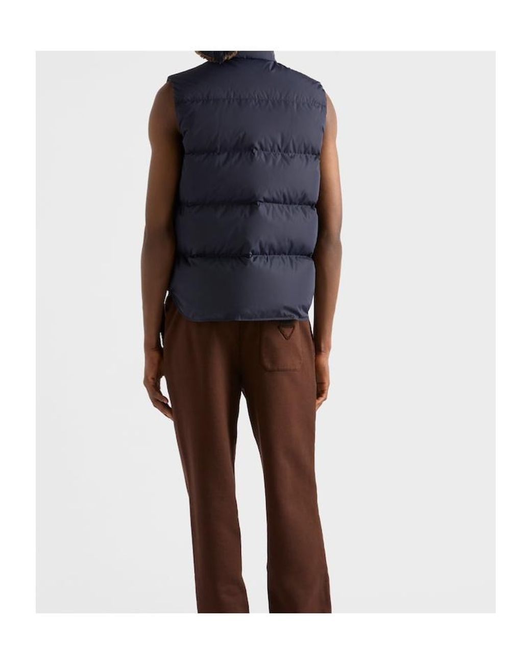 Prada Blue High-Neck Padded Gilet for men