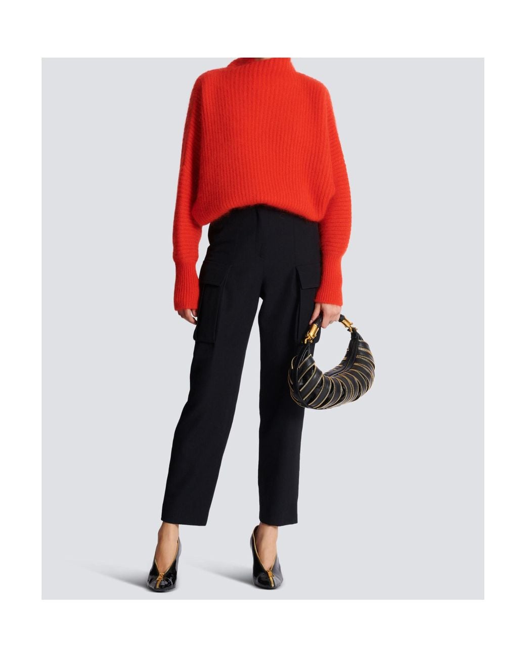 Balmain Black Grain De Poudre Cargo Pants