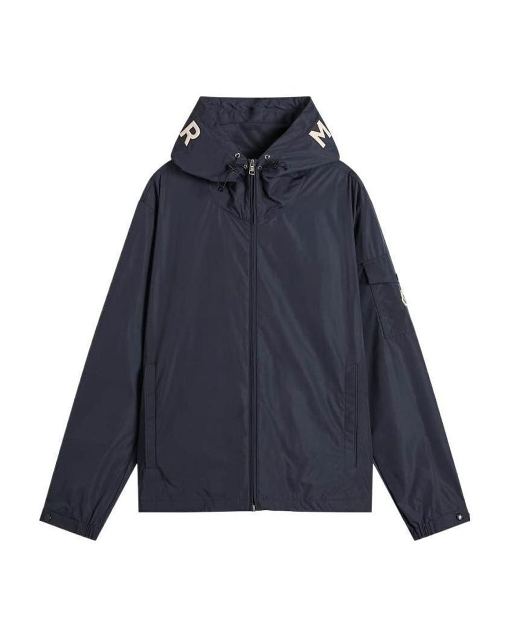 Moncler Blue Sassiere Hooded Windbreaker Jacket for men