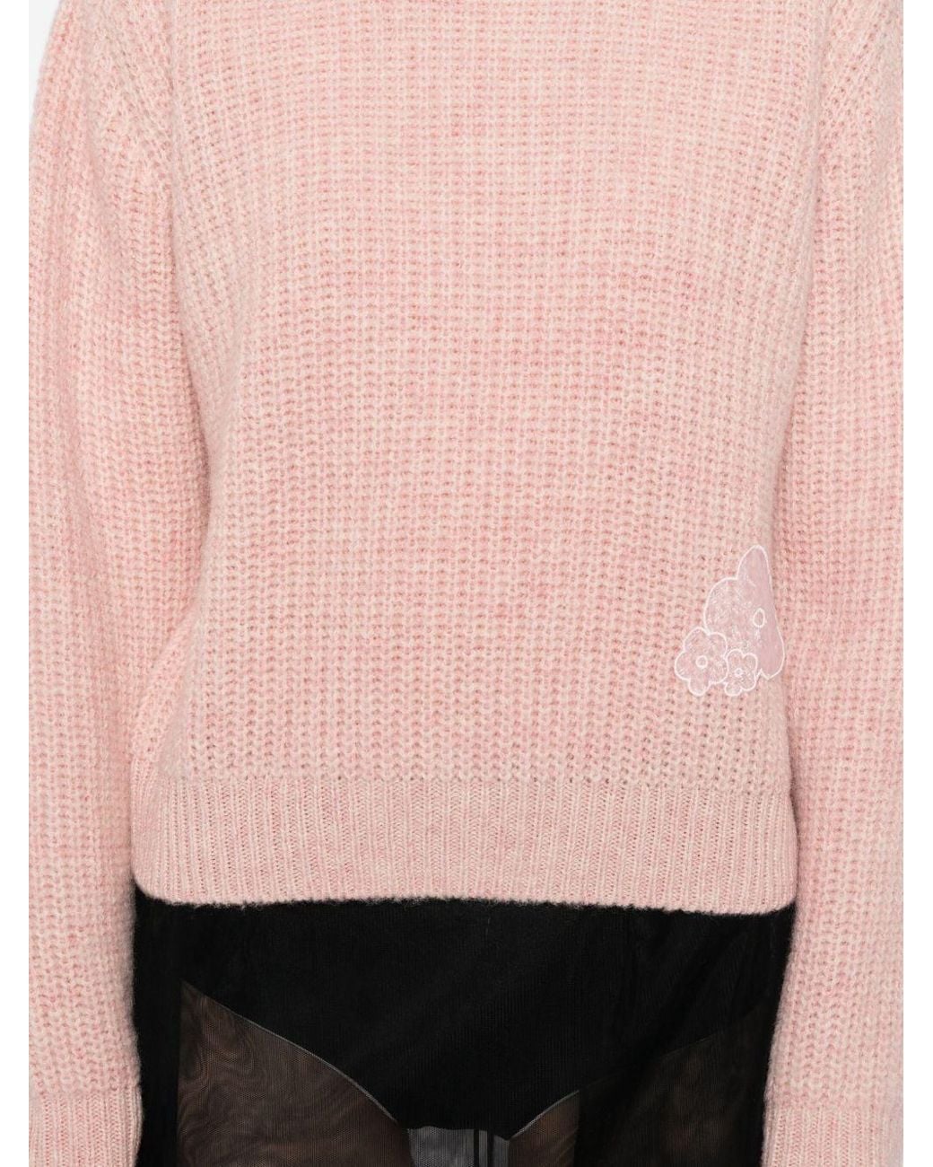 CECILIE BAHNSEN Pink Floral Knit Pullover