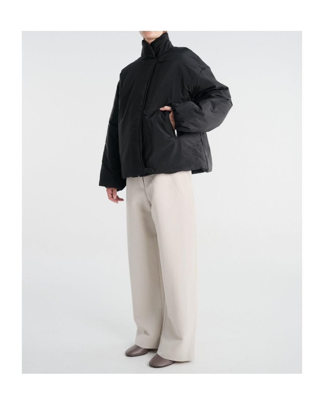 Studio Nicholson Black Cropped Quilted Jacket