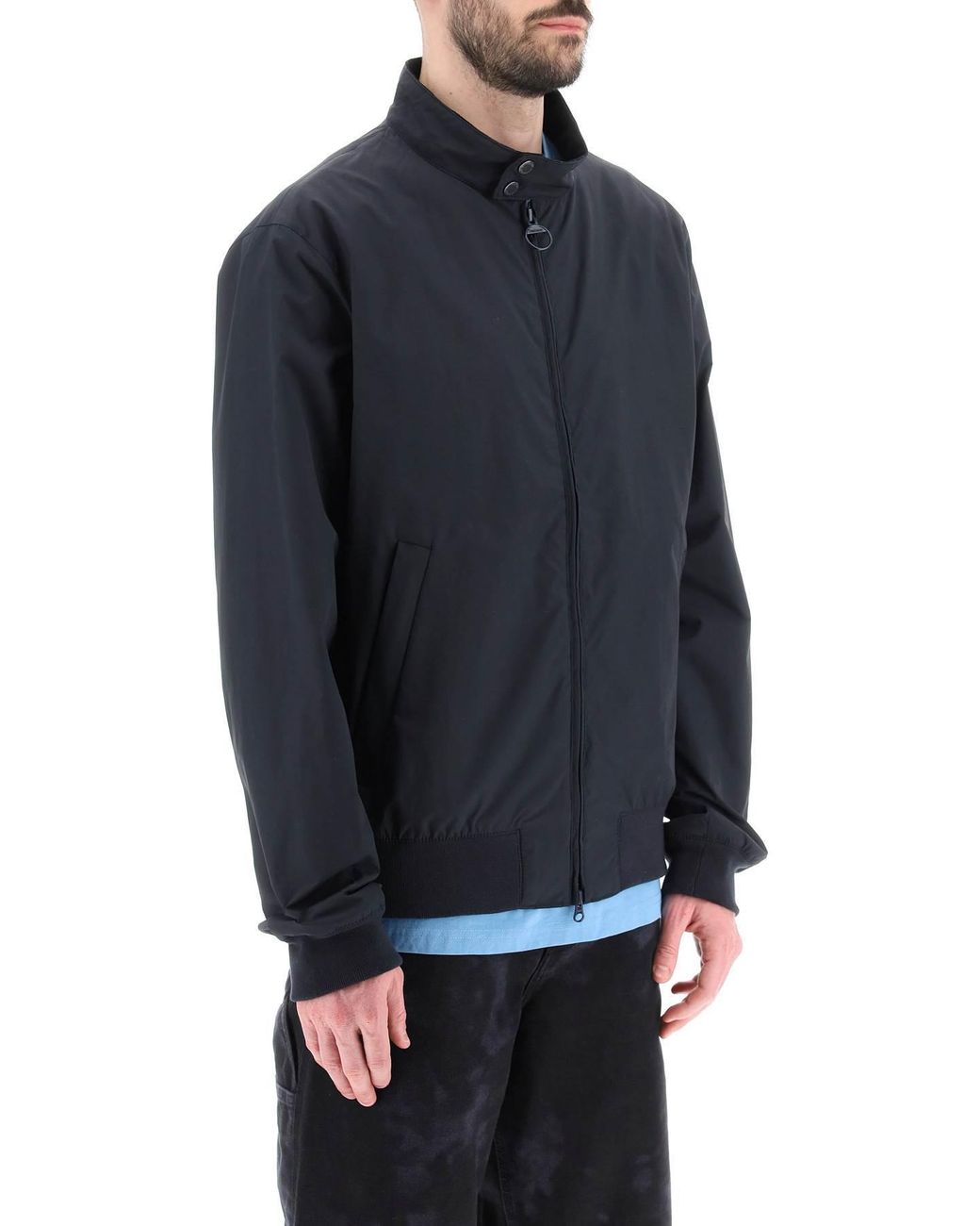 Barbour Blue Zip-Up Bomber Jacket for men