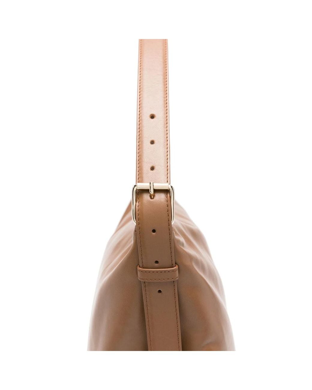 A.P.C. Brown Logo Printed Zipped Tote Bag