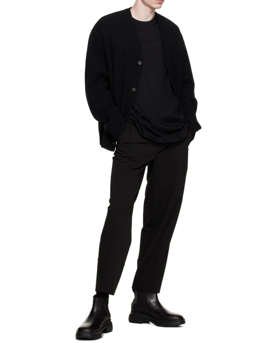 Wooyoungmi Black Graphic-Print Cotton T-Shirt for men