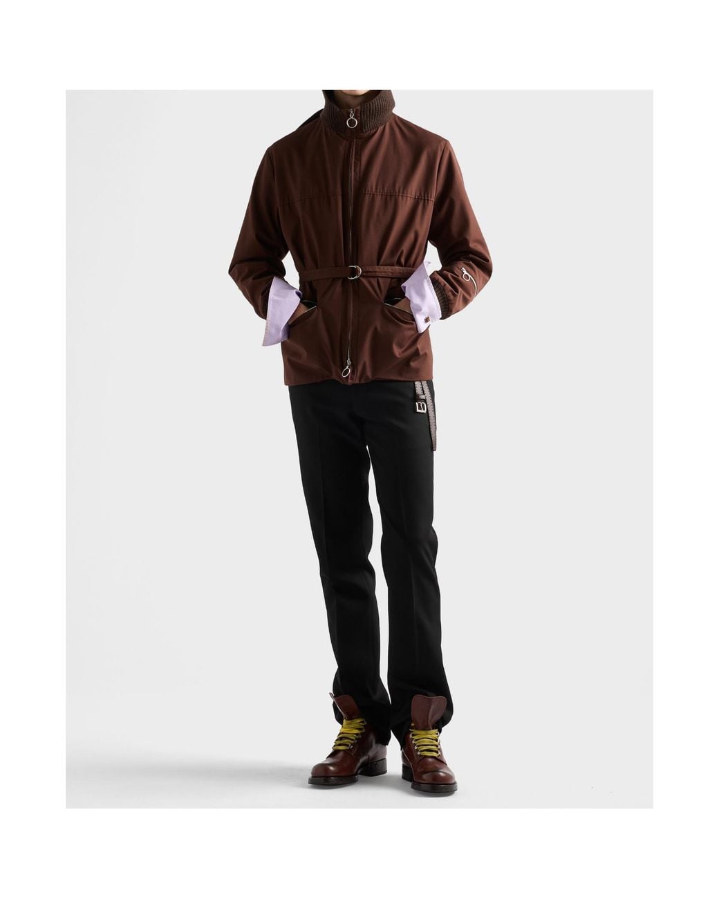 Prada Brown Technical Fabric Jacket for men