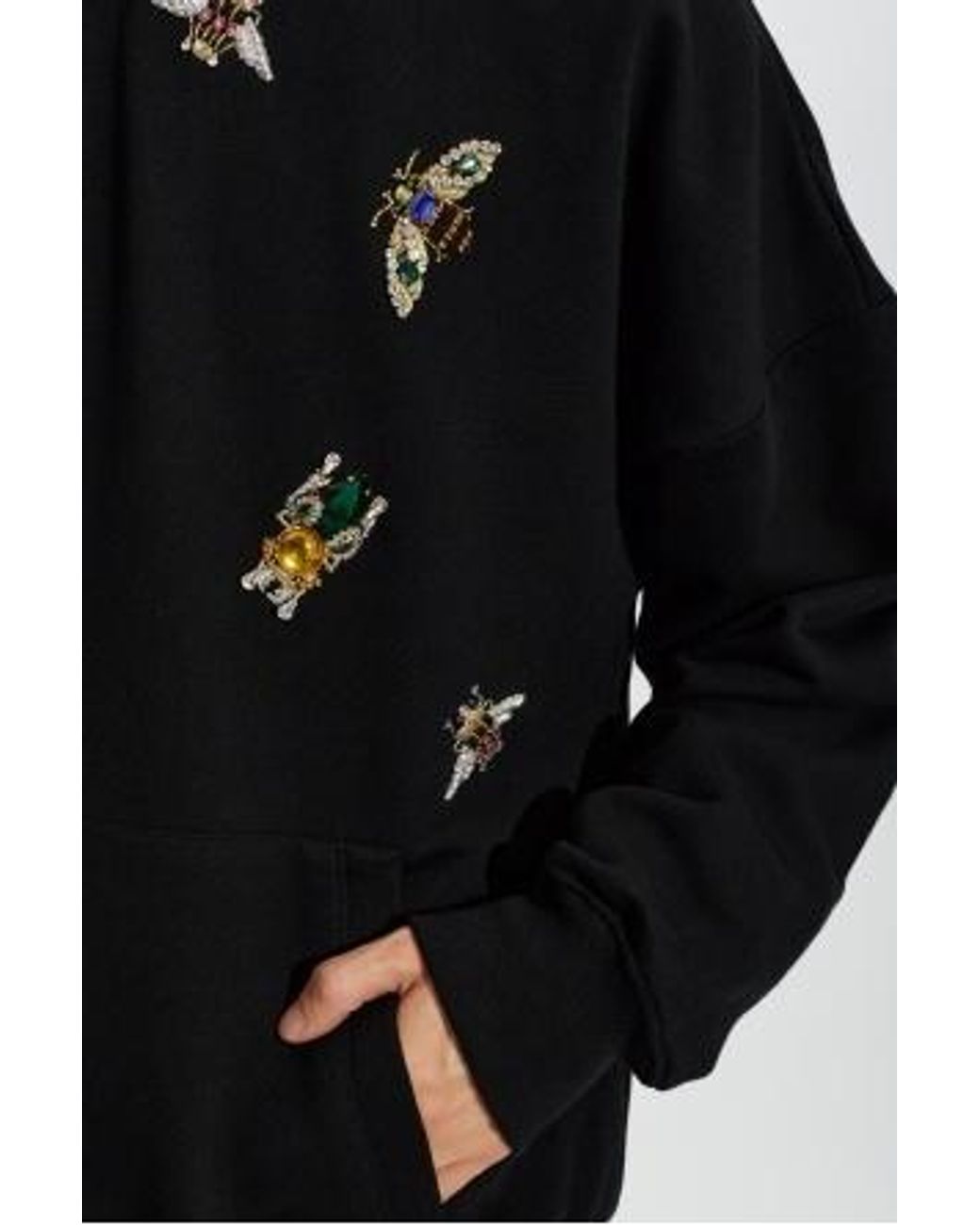 Balmain Black Appliqué-Embellished Cotton Hoodie for men