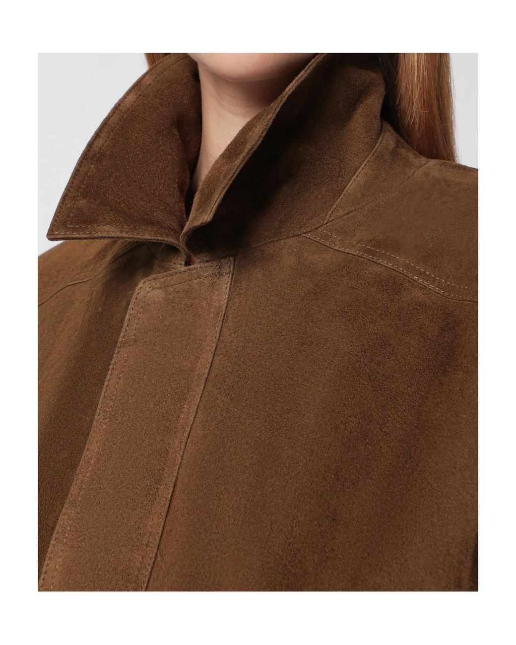Nour Hammour Brown Suede Bomber Jacket