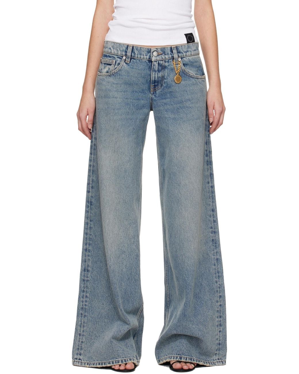 Stella McCartney Blue Vintage Wash Wide-Leg Jeans