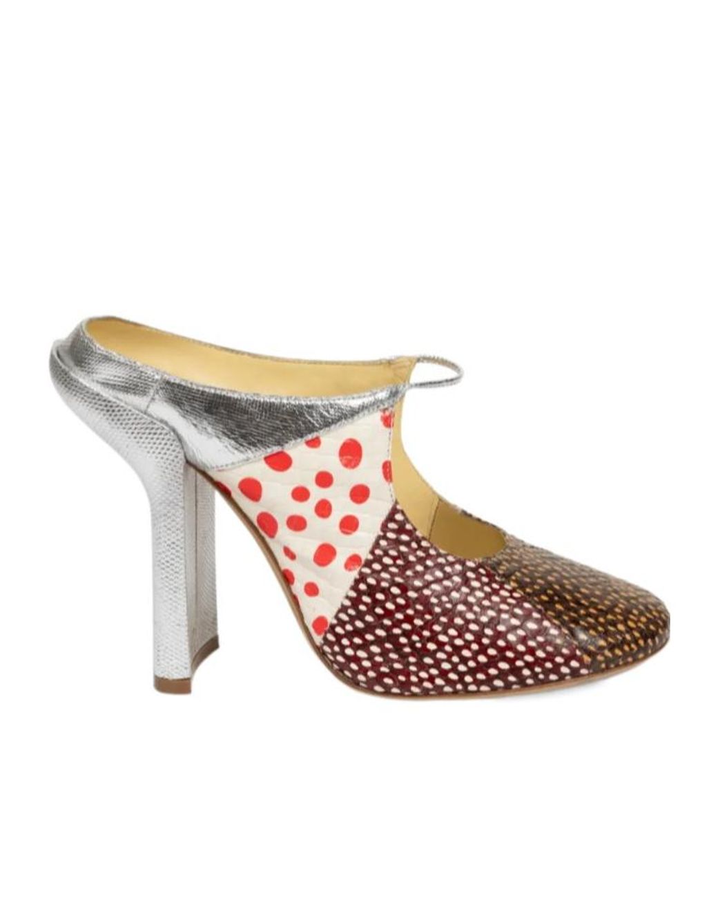 Dries Van Noten Pink Patchwork Heeled Mules