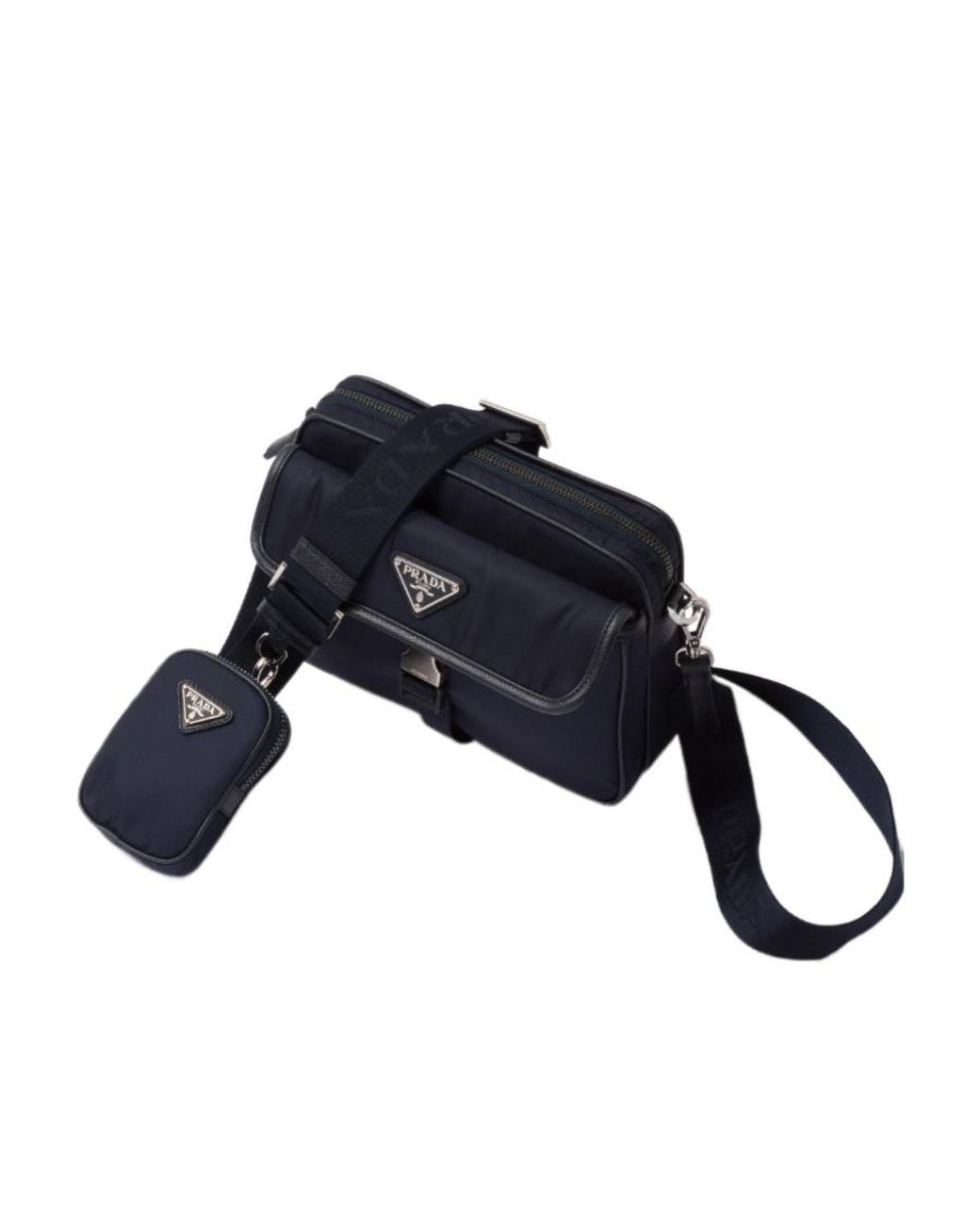 Prada Blue Re-Nylon And Saffiano Leather Shoulder Bag for men