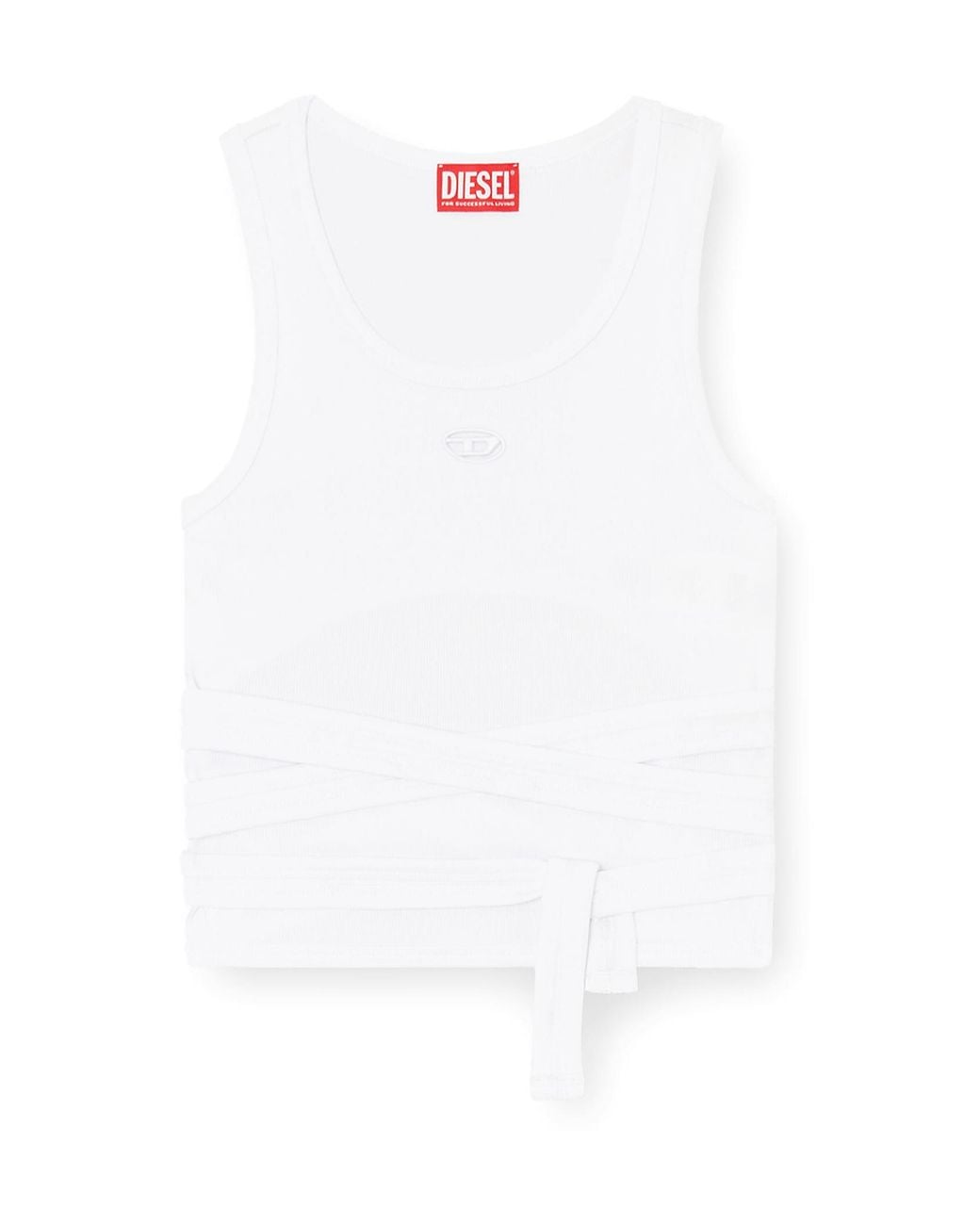 DIESEL White T-Anky-Tail-S1 Tied Tank Top
