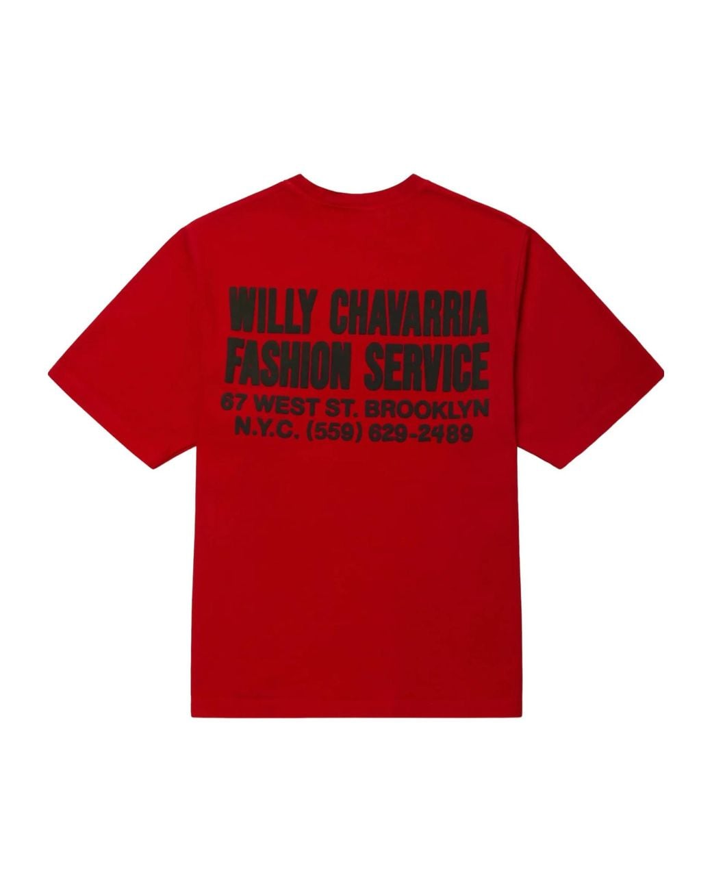 Willy Chavarria Red Fashion Service Logo T-Shirt for men