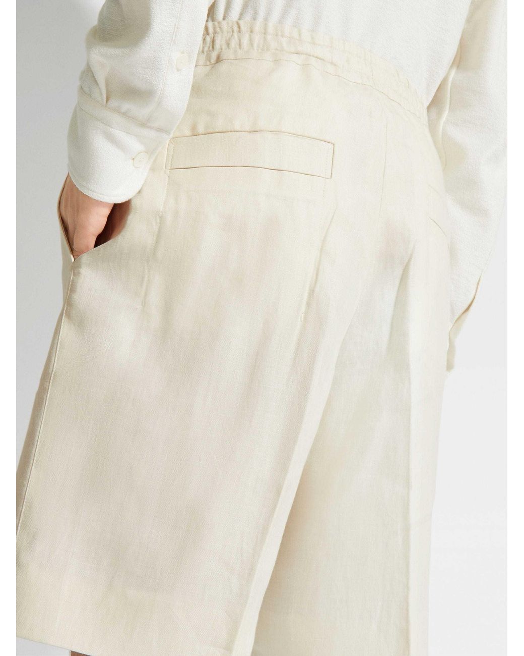 Zegna White Oasi Lino Linen Shorts for men